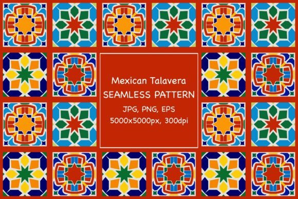 Download Mexican Talavera Seamles Pattern EPS PNG - Premium Bundle