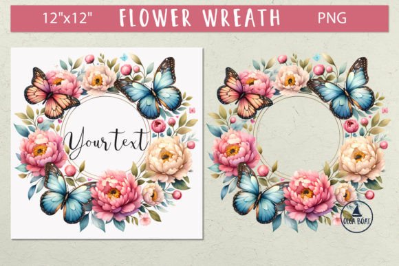 Download Butterfly Flower Frame Floral Wreath Png - Flower Collection
