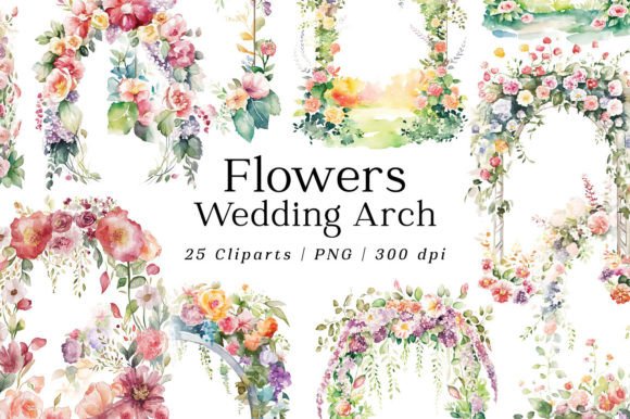 Download Spring Flowers Wedding Arch Watercolor - Flower Collection