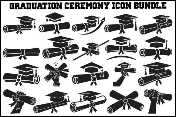 Download Graduation Ceremony Icon Vector Bundle - Ceremony Collection