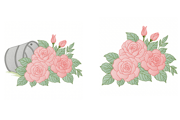 Download Rose Flower Embroidery Design Set 2 - Flower Collection